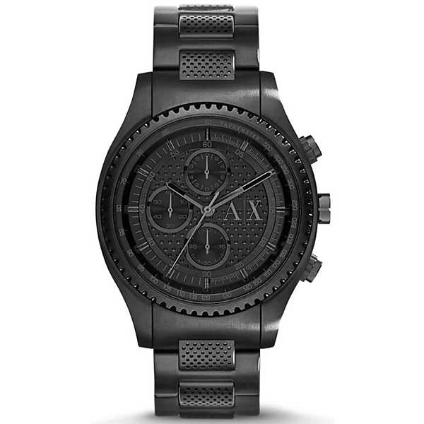 Armani Exchange Black Stainless Steel Black Dial Chronograph Quartz Watch for Gents - AX1605