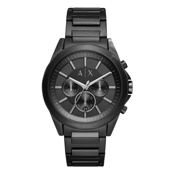 Armani Exchange Black Stainless Steel Black Dial Chronograph Quartz Watch for Gents - AX2601