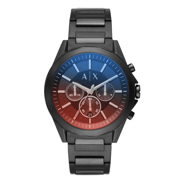 Armani Exchange Black Stainless Steel Multicolor Dial Chronograph Quartz Watch for Gents - AX2615