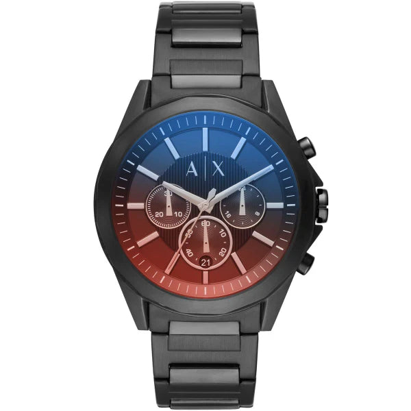 Armani Exchange Black Stainless Steel Multicolor Dial Chronograph Quartz Watch for Gents - AX2615