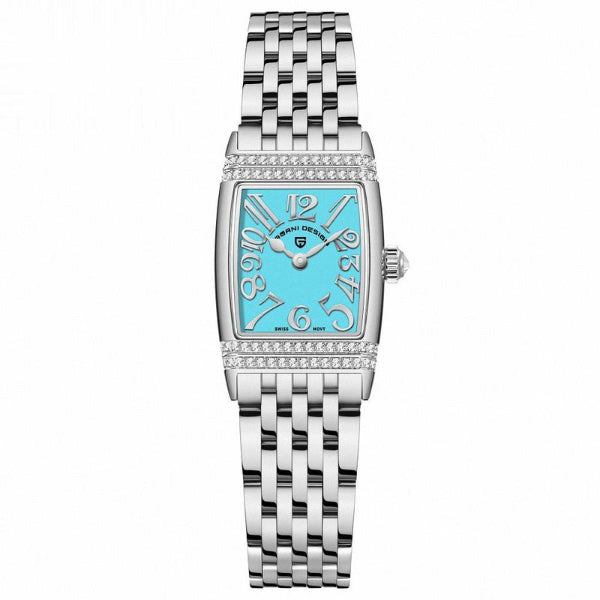 Pagani Design  Silver Stainless Steel Tiffany Blue Dial  Quartz Watch for Ladies - PD-1737L