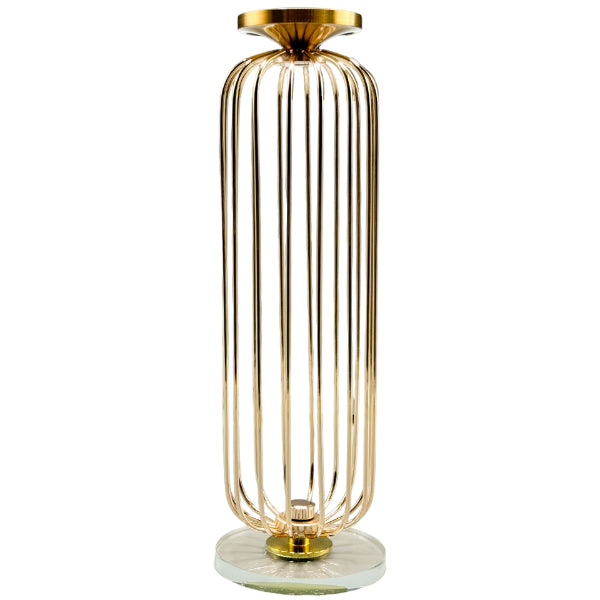 Golden Iron Long Pillar Candle Holder 12.7 X 4