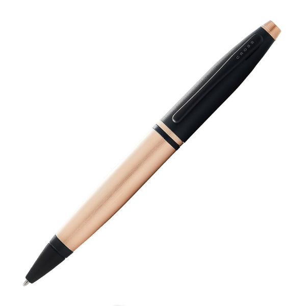 Cross Calais Brushed Rose Gold and Black Lacquer Ballpoint Pen - AT0112-27