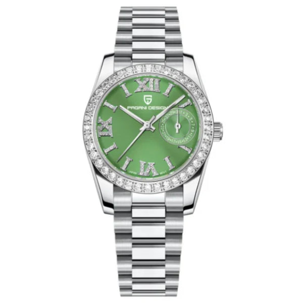 Pagani Design  Silver Stainless Steel Green Dial  Quartz Watch for Ladies - PD-1776