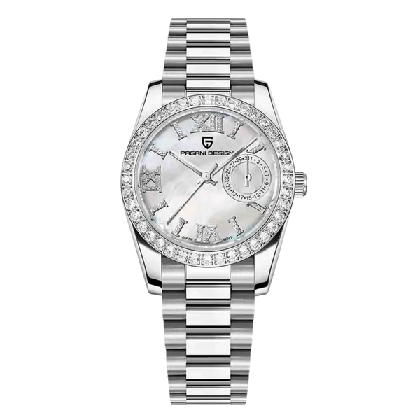 Pagani Design  Silver Stainless Steel White Dial  Quartz Watch for Ladies - PD-1776