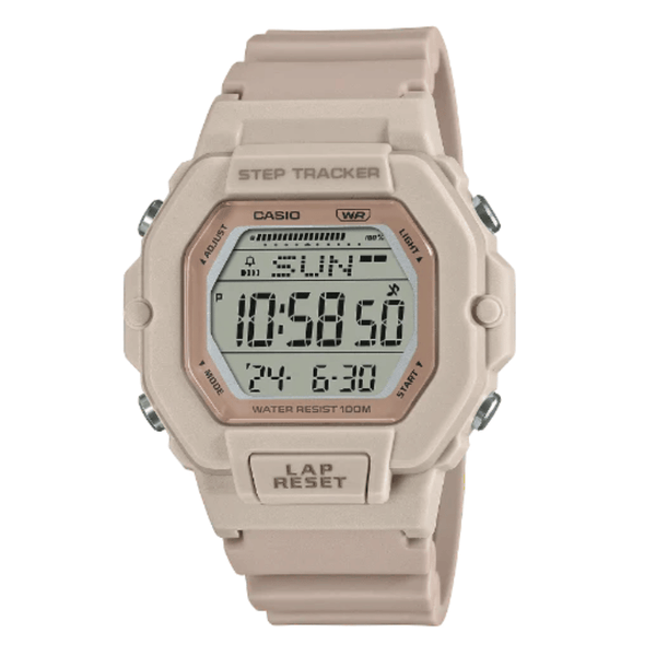 Casio Cream Resin Strap Black Dial Quartz Watch for Ladies - LWS-2200H-4AVDF