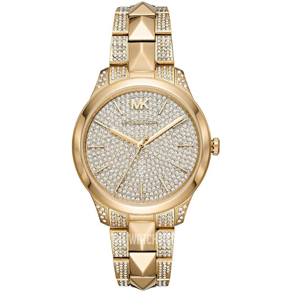 Michael Kors Runway Gold Stainless Steel Gold Dial Quartz Watch for Ladies - MK6715