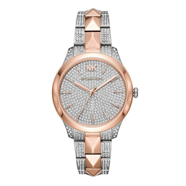 Michael Kors Runway Rose Gold Stainless Steel Rose Gold Dial Quartz Watch for Ladies - MK6716