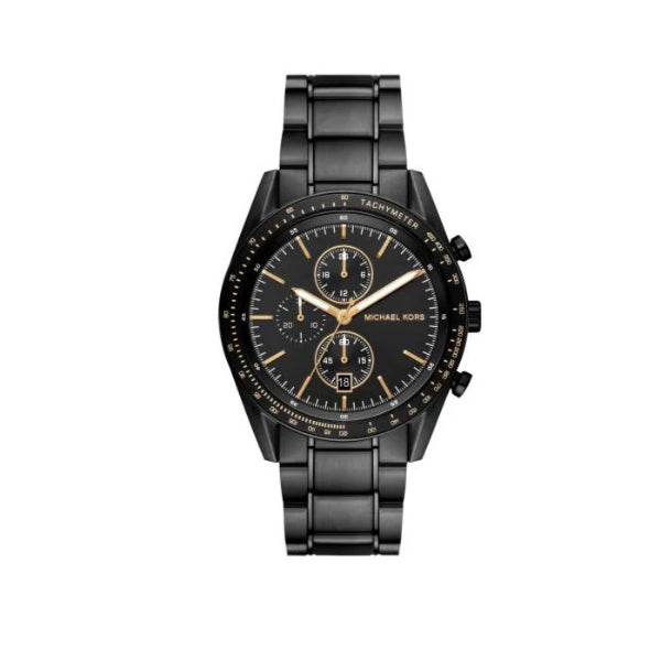 Michael Kors Accelerator Black Stainless Steel Black Dial Chronograph Quartz Watch for Gents - MK9113