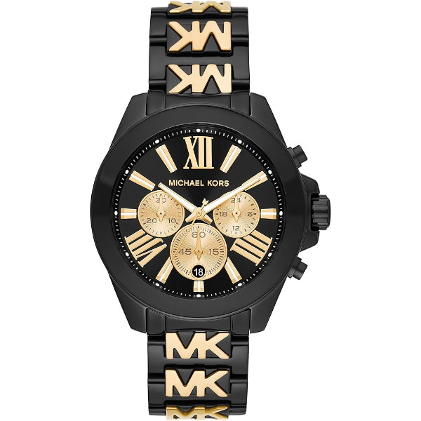 Michael Kors Wren Black Stainless Steel Black Dial Chronograph Quartz Watch for Ladies - MK6978