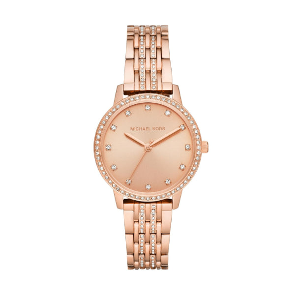 Michael Kors Melissa Rose Gold Stainless Steel Rose Gold Dial Quartz Watch for Ladies - MK4369