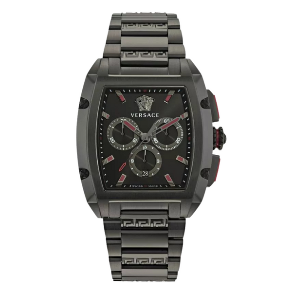 Versace Dominus Black Stainless Steel Black Dial Chronograph Quartz Watch for Gents - VE6H00623