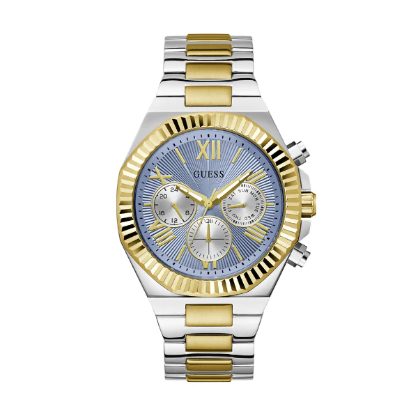 Guess Equity Two-tone Stainless Steel Blue Dial Chronograph Quartz Watch for Gents - GW0703G3