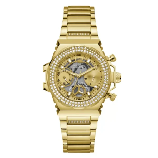 Guess Fusion Gold Stainless Steel Gold Dial Chronograph Quartz Watch for Ladies - GW0552L2