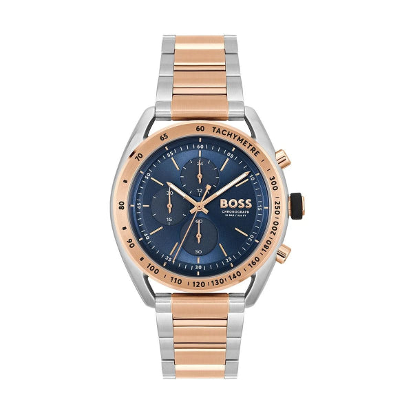 Hugo Boss Centre Court Two-tone Stainless Steel Blue Dial Chronograph Quartz Watch for Gents - 1514026