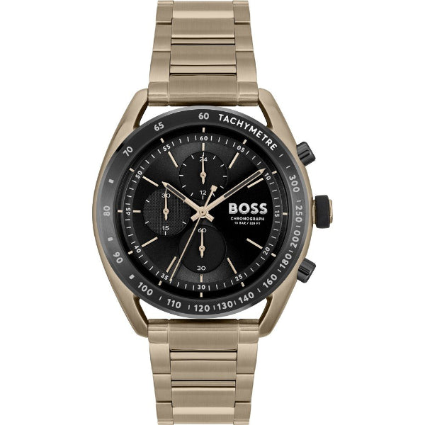 Hugo Boss Centre Court Rose Gold Stainless Steel Black Dial Chronograph Quartz Watch for Gents - 1514027