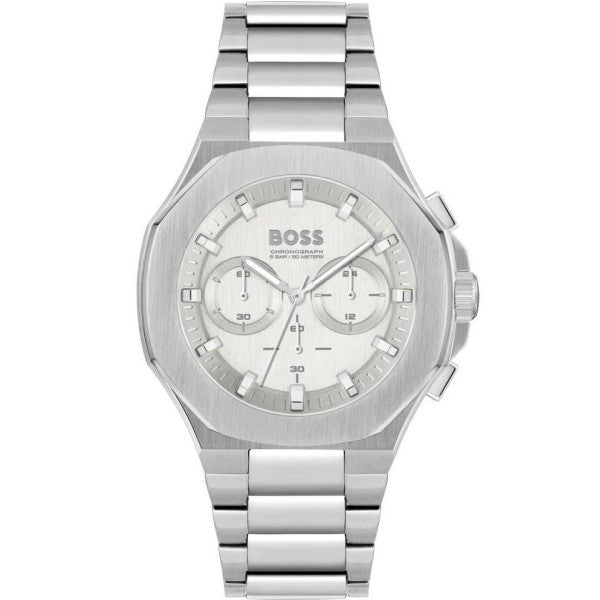 Hugo Boss Taper Silver Stainless Steel Silver Dial Chronograph Quartz Watch for Gents - 1514087