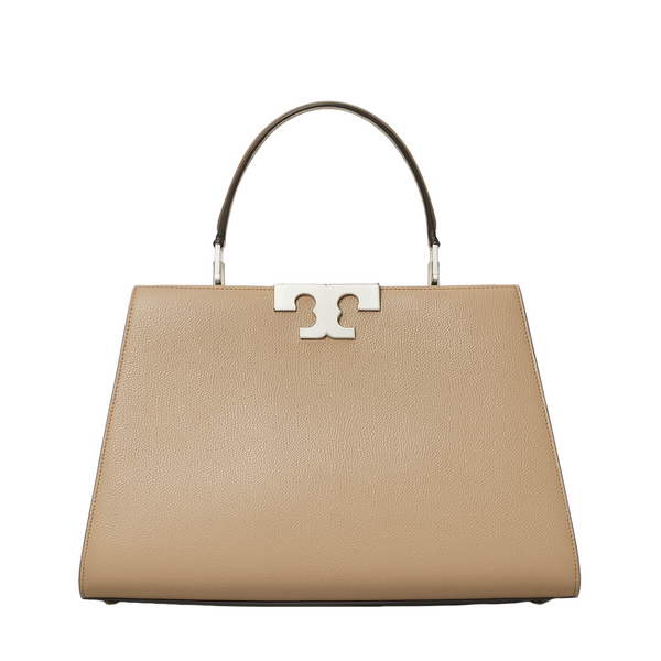 Tory Burch Eleanor Pebbled Leather Satchel Bag Wild Mushroom - TB53215