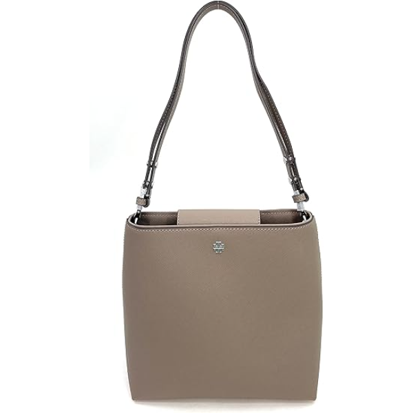 Tory Burch Emerson Saffiano Leather Bucket Bag Gray Heron - TB134840