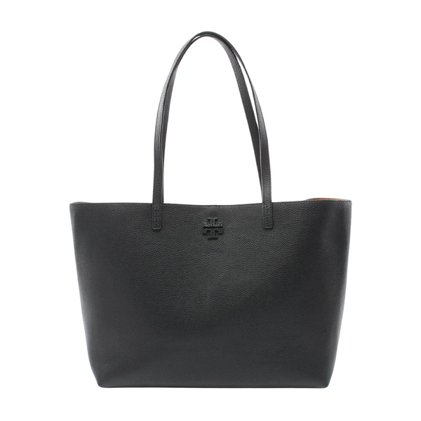 Tory Burch Black McGraw Pebbled Leather Tote Bag - TB152221