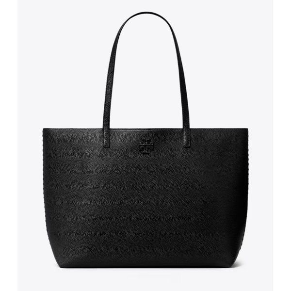 Tory Burch Black McGraw Pebbled Leather Tote Bag - TB152221