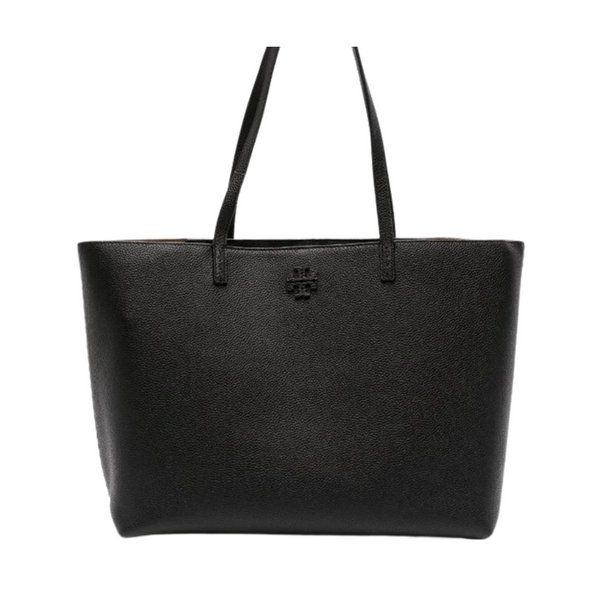 Tory Burch Black McGraw Pebbled Leather Tote Bag - TB152221