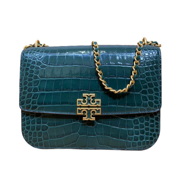 Tory Burch Britten Leather Small Adjustable Shoulder Bag In Green - TB141029