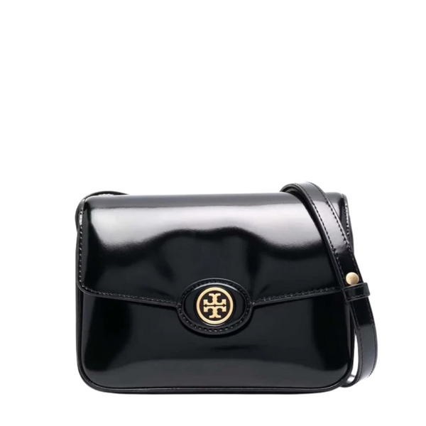 Tory Burch Robinson Spazzolato Convertible Shoulder Black Bag  - TB143122