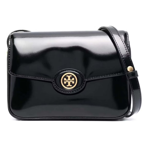 Tory Burch Robinson Spazzolato Convertible Shoulder Black Bag  - TB143122