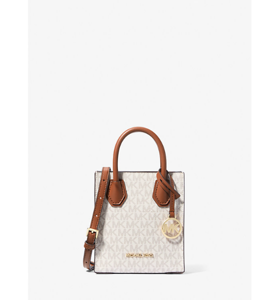 Michael Kors Mercer XS NS Shopper Crossbody Vanilla/Acorn Brown - 35T1GM9C0I