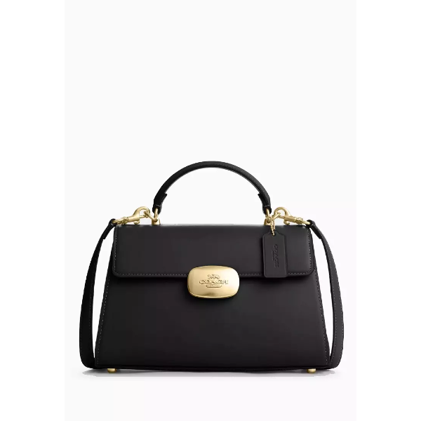 Coach Eliza Top Handle Shoulder Black Leather Bag - CR531