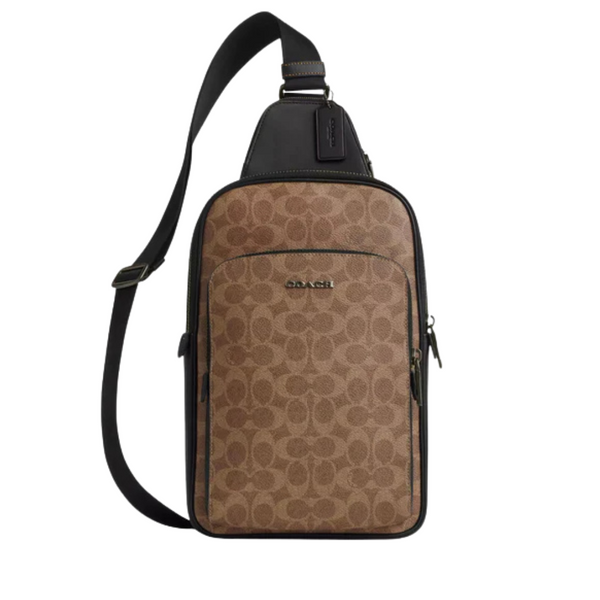 Coach Brown Ethan Pack In Signature Canvas - CV198