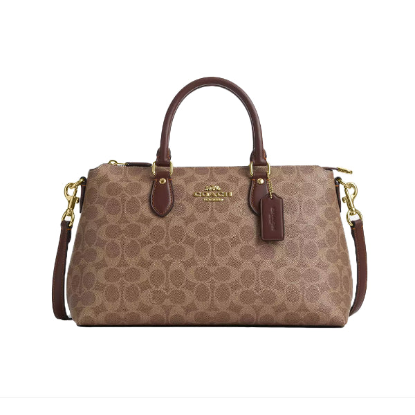 Coach Brown Georgia Satchel In Signature Canvas - CW422