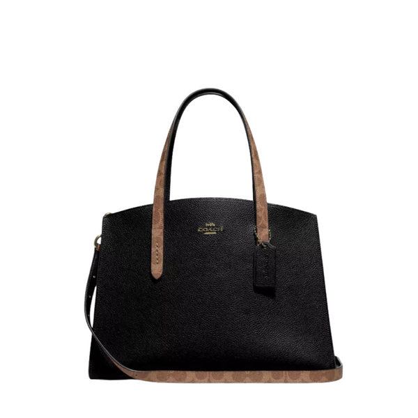 Coach Black Charlie Carryall With Signature Canvas Blocking - 5696