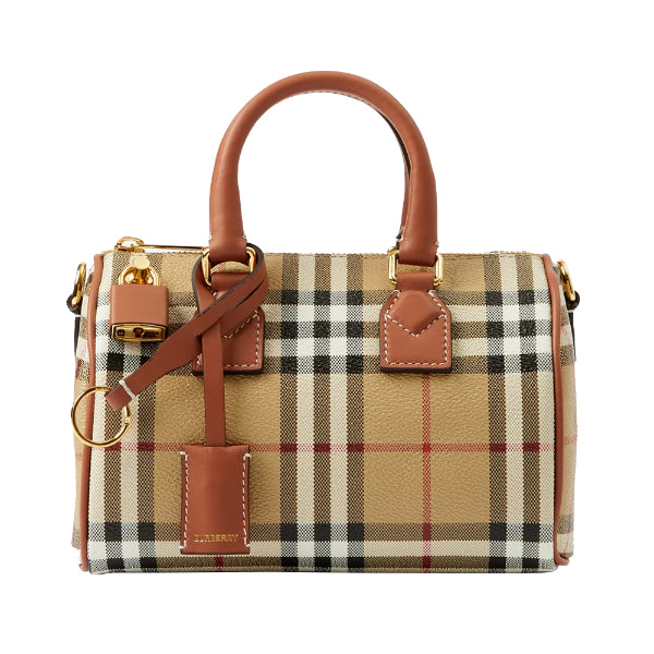 Burberry Mini Check Bowling Bag beige/briar brown - 80713571