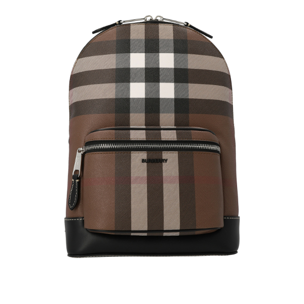 Burberry Check E-canvas and Leather Crossbody Brown Bag - 8060665