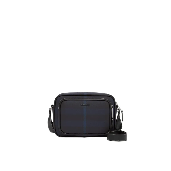 Burberry Exaggerated Check And Leather Crossbody Bag - 132770