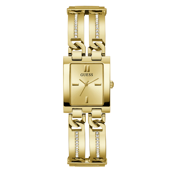 Guess MOD ID Gold Stainless Steel Gold Dial Quartz Watch for Ladies - GW0668L2