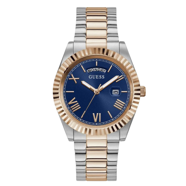 Guess Connoisseur Two-tone Stainless Steel Blue Dial Quartz Watch for Gents - GW0265G12