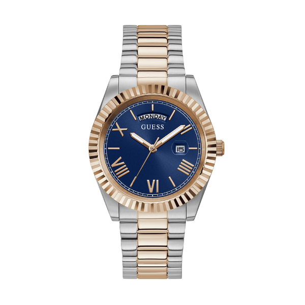 Guess Connoisseur Two-tone Stainless Steel Blue Dial Quartz Watch for Gents - GW0265G12