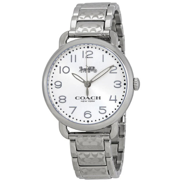 Coach Delancey Silver Stainless Steel White Dial Quartz Watch for Ladies - 14502495