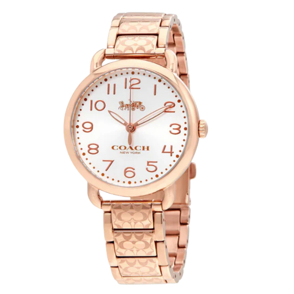 Coach Delancey Gold Stainless Steel White Dial Quartz Watch for Ladies - 14502497