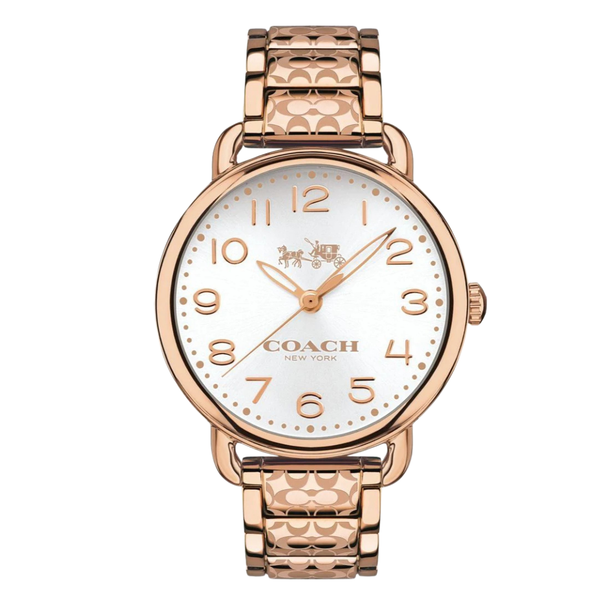 Coach Delancey Gold Stainless Steel White Dial Quartz Watch for Ladies - 14502497