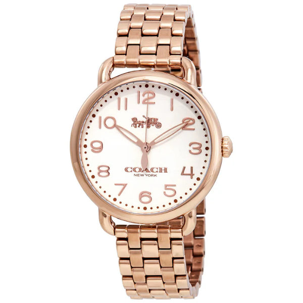 Coach Delancey Rose Gold Stainless Steel White Dial Quartz Watch for Ladies - 14502262