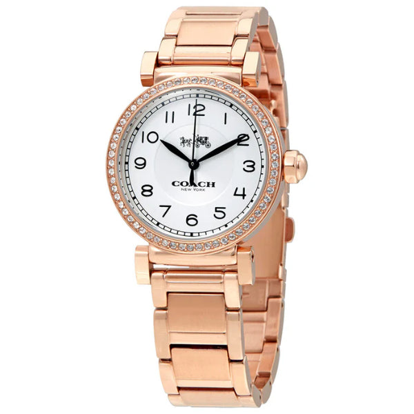 Coach Madison Rose Gold Stainless Steel White Dial Quartz Watch for Ladies - 14502398