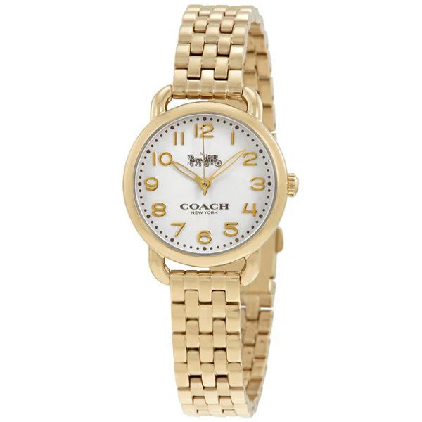 Coach Delancey Gold Stainless Steel White Dial Quartz Watch for Ladies - 14502241