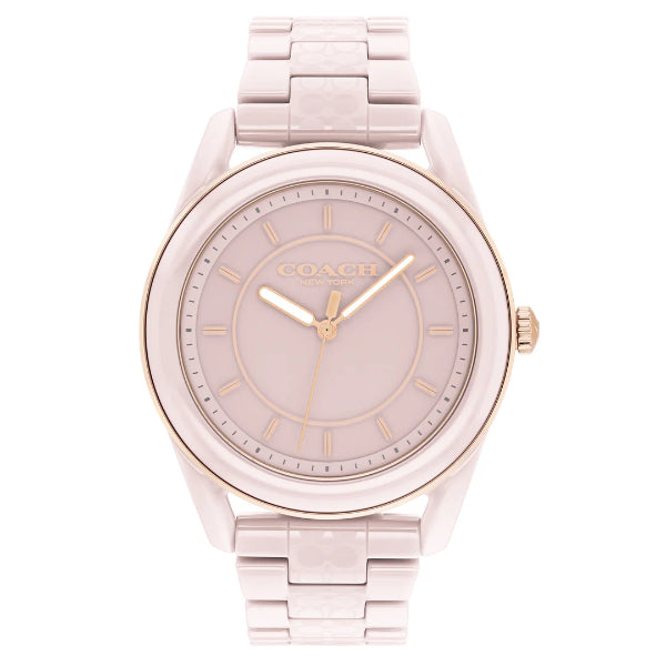 Coach Preston Pink Creamic Strap Pink Dial Quartz Watch for Ladies - 14503772