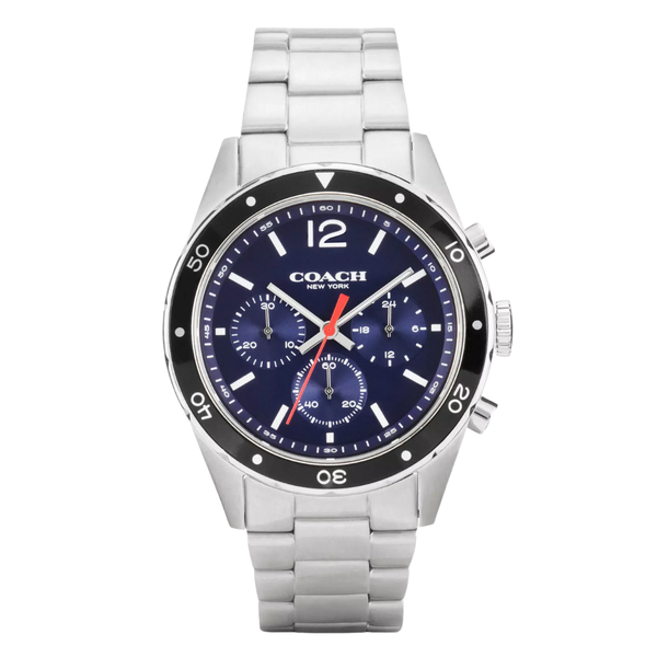 Coach Sullivan Silver Stainless Steel Blue Dial Chronograph Quartz Watch for Gents - 14602032