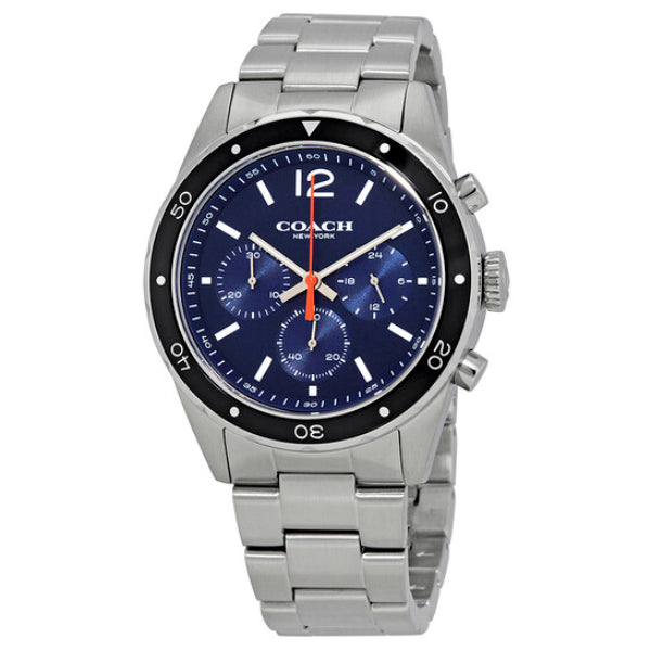 Coach Sullivan Silver Stainless Steel Blue Dial Chronograph Quartz Watch for Gents - 14602032