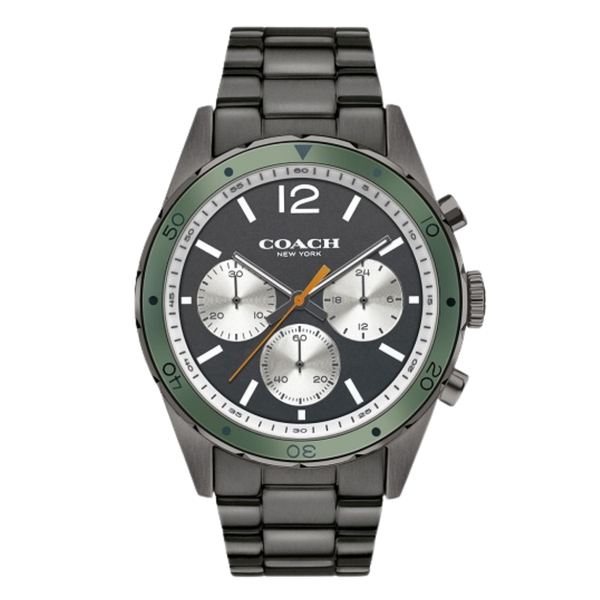 Coach Sullivan Grey Stainless Steel Black Dial Chronograph Quartz Watch for Gents - 14602118